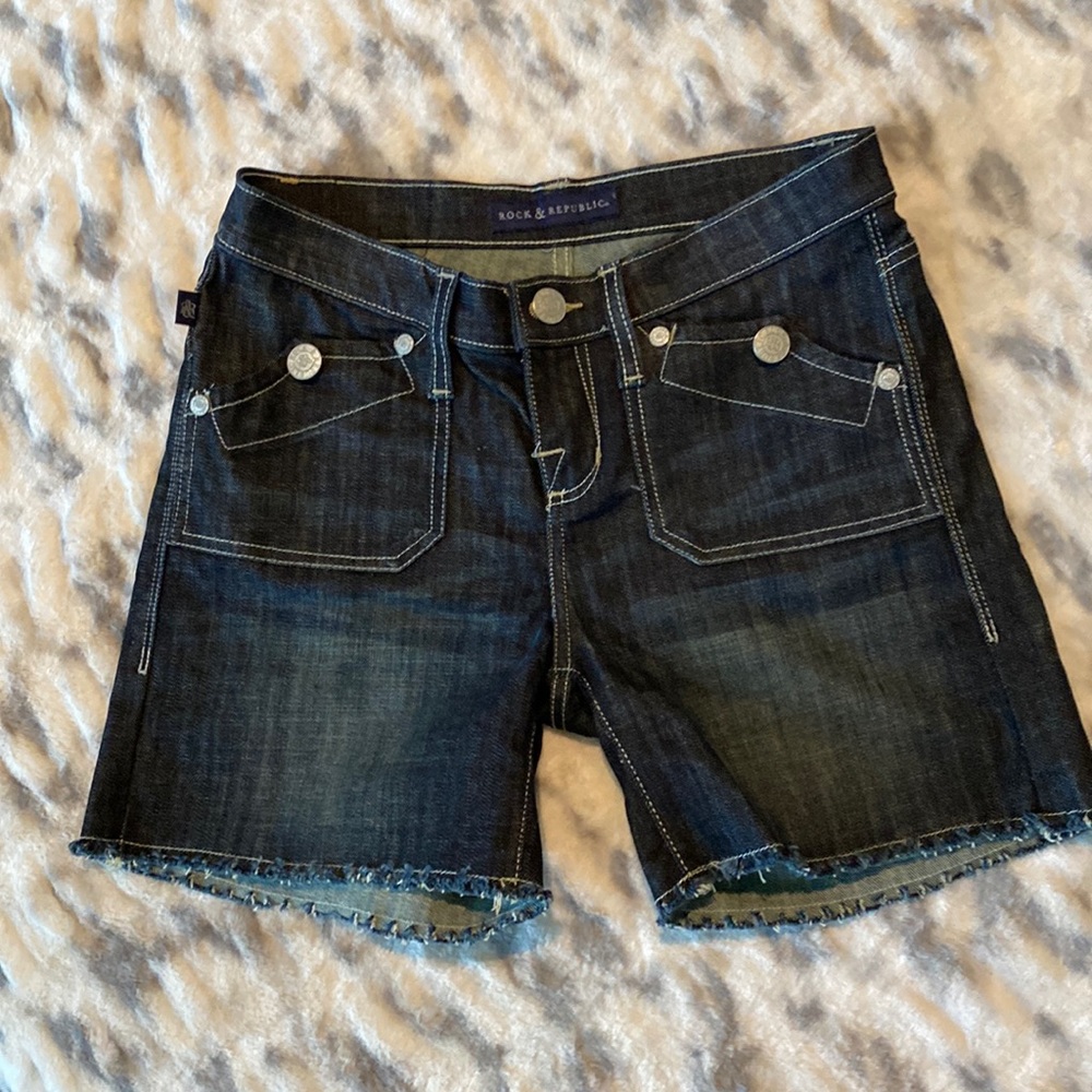 Rock & Republic Dark Wash Denim Jean Shorts